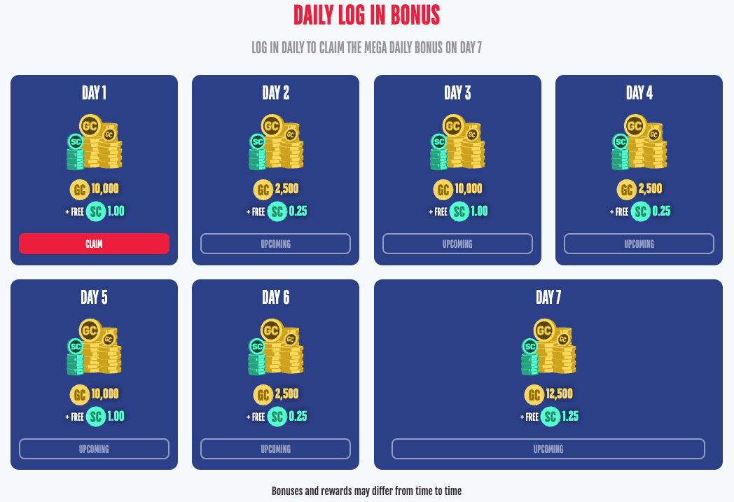 American Luck daily bonus screenshot